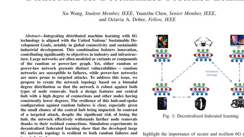 Designing Robust 6G Networks with Bimodal Distribution for Decentralized Federated Learning